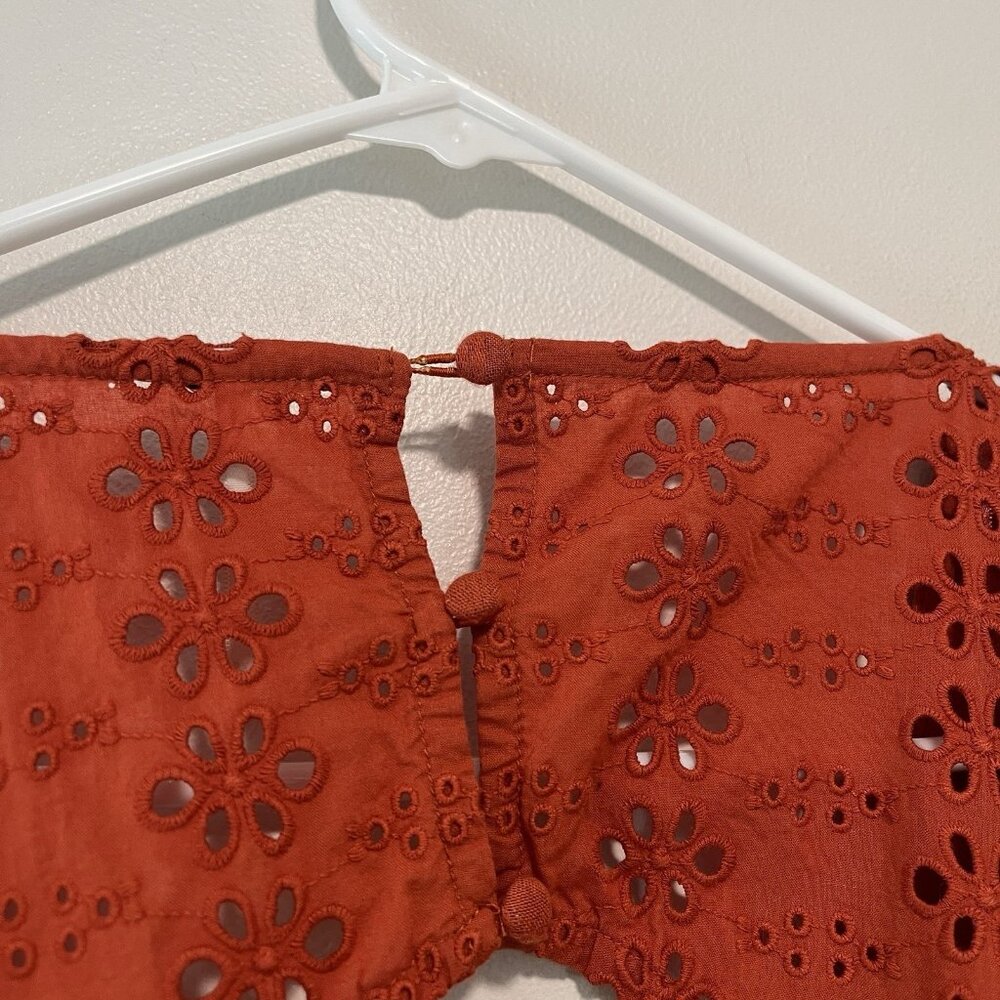 Free People Orange‎ Mockingbird Maxi Eyelet Open Back Dress Size XS - Picture 9 of 10
